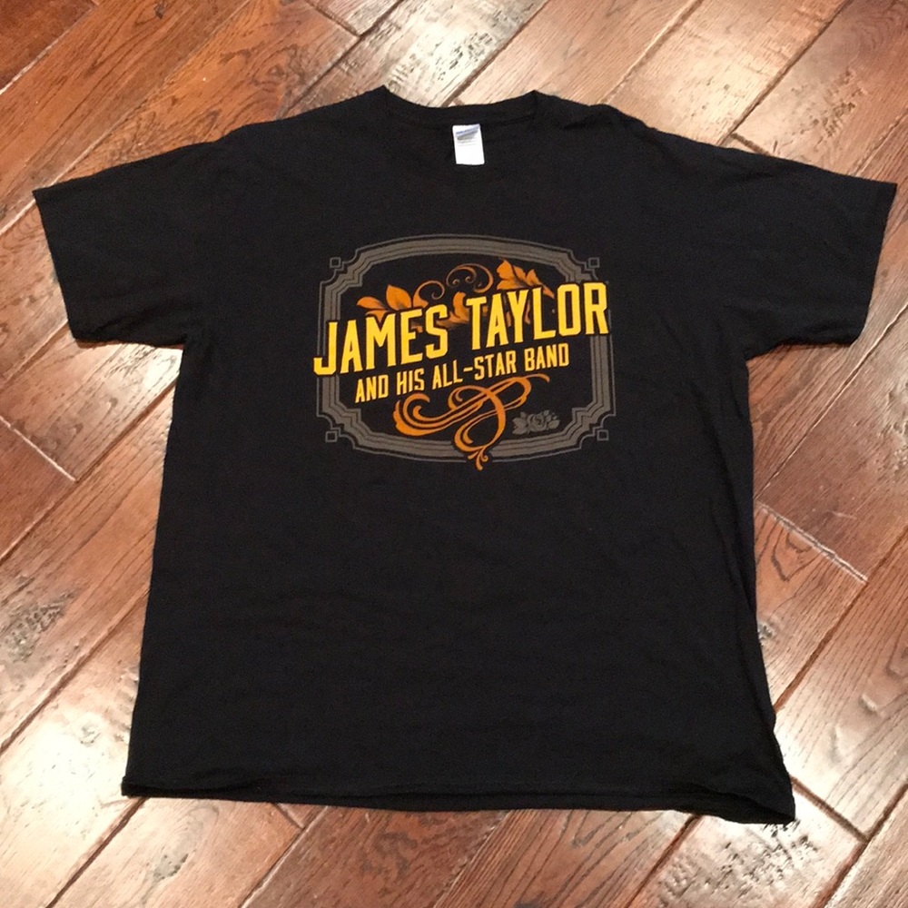 James Taylor & His All-Star Band 2015 European Tour Concert Black Shirt XL USED